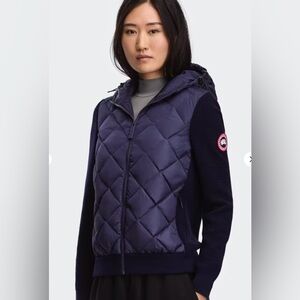 Canada Goose Navy HyBridge Quilted Knit Hoodie